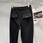 PENDRA Bowback High Waist Straight PU Leather Pants