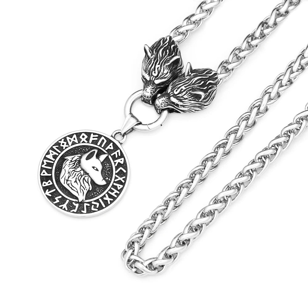 PENDRA Wolfcrest Viking Wolf Head Necklace