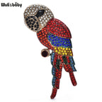 PENDRA Full Rhinestone Big Head Parrot Bird Brooch