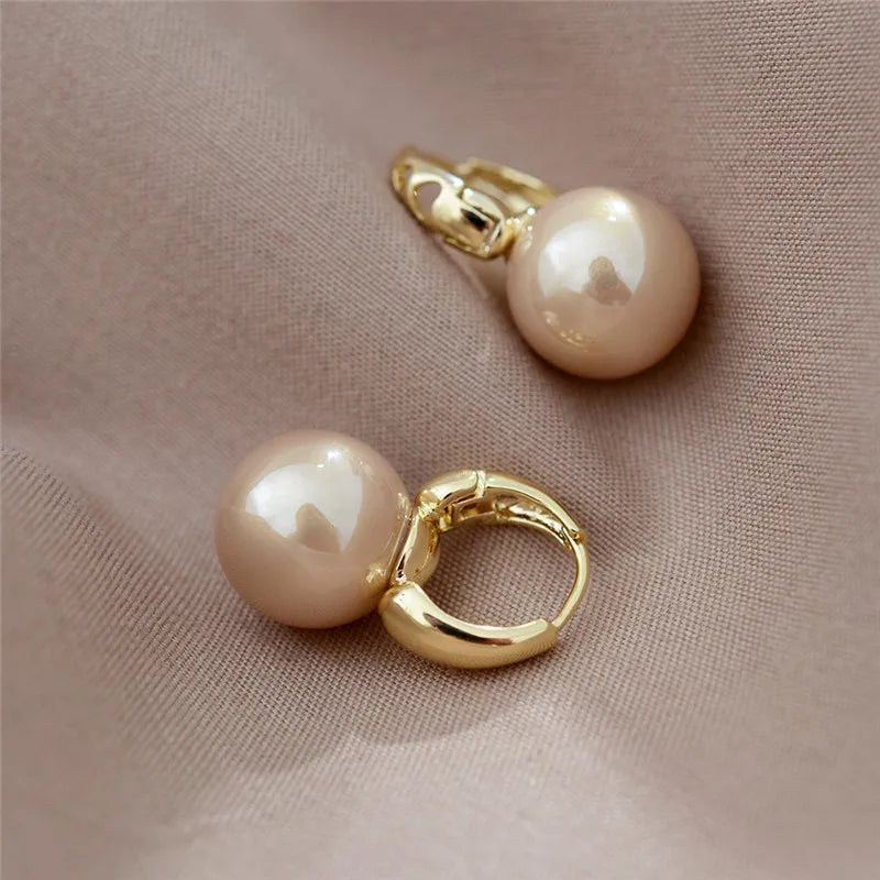 PENDRA Hoop Gold Pearl Earrings