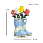 PENDRA Rainbloom Flower Rain Boot Brooch