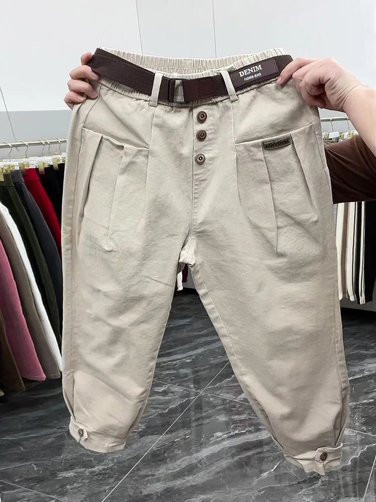 Solid Color Pants Women 2024 New Fashion Spring Autumn Korean Loose Casual Harem Pants Trousers