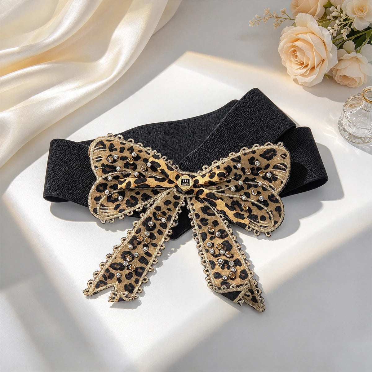 PENDRA Seraorae Rhinestone Pearl Wide Corset Belt