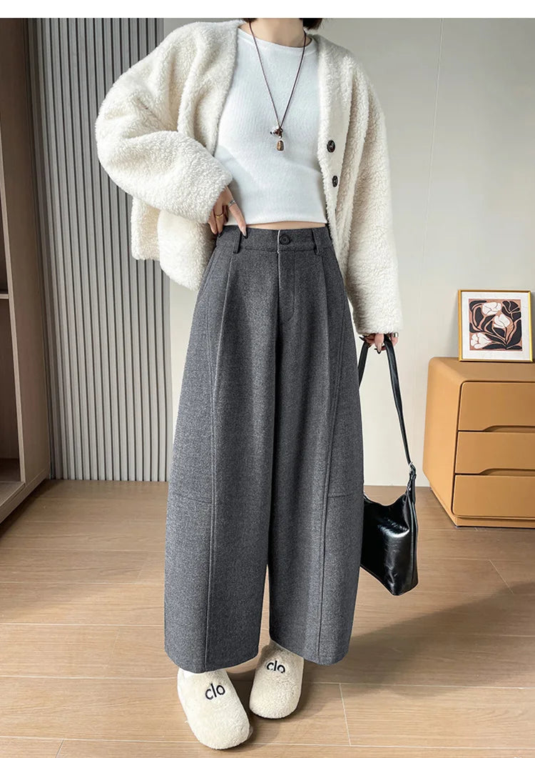 PENDRA Wide Leg Waist Straight Pants