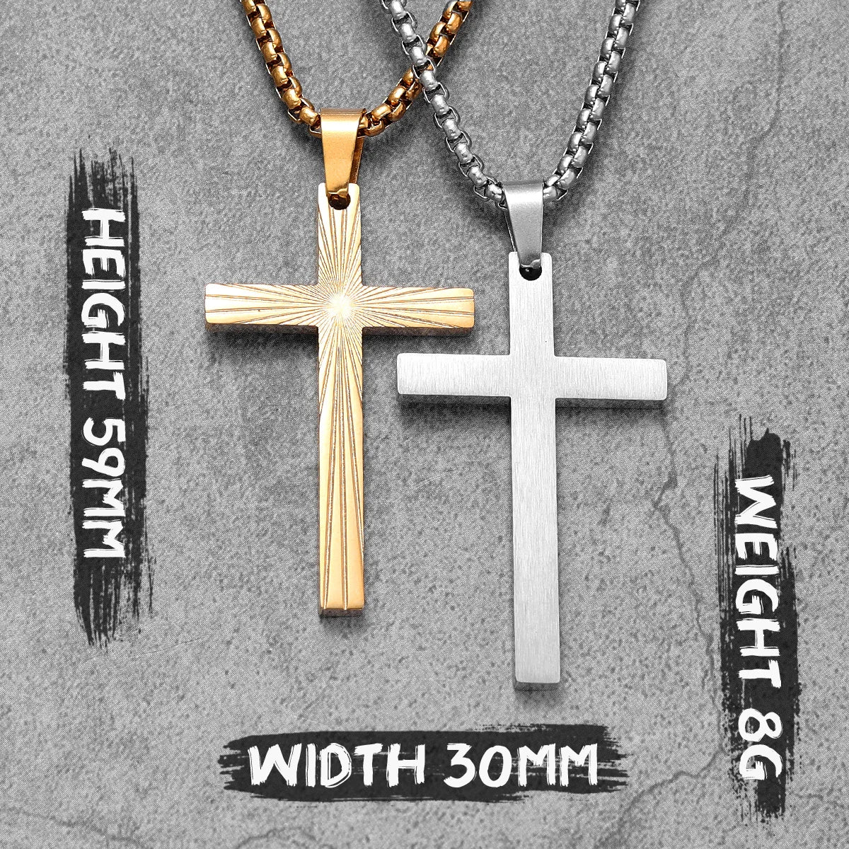 PENDRA Refract Light Cross Steel Necklace