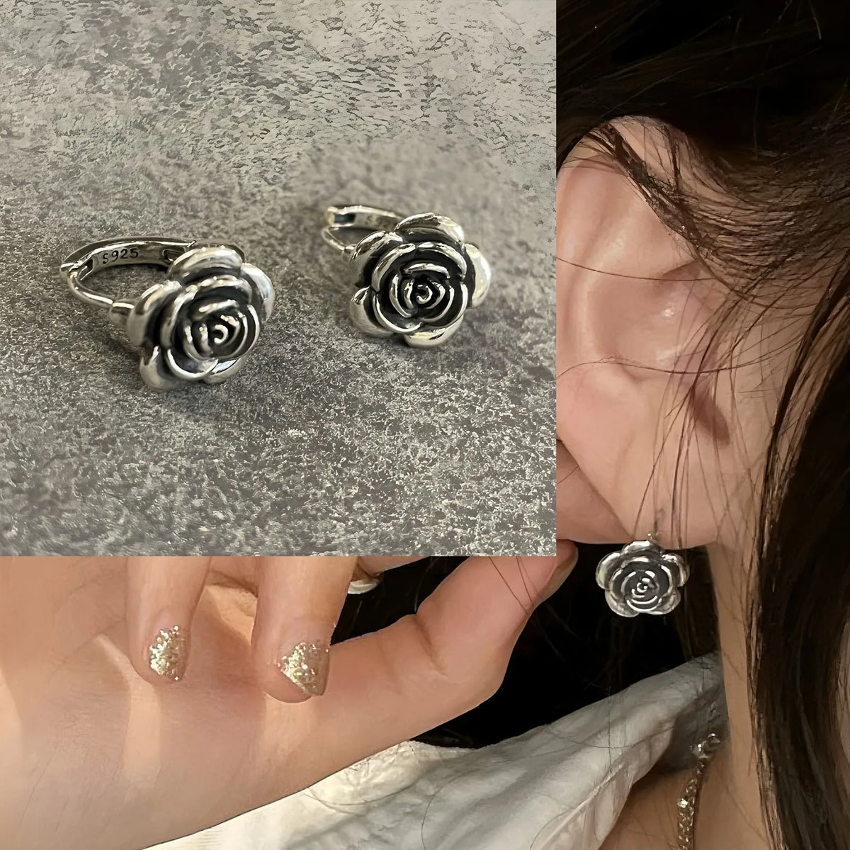 VENTFILLE 925 Sterling Silve Flower Earring for Women Irregular Versatile Daily Office Sweet Romantic Jewelry Gift Dropshipping
