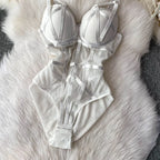 Sexy spicy girl with chest cushion jumpsuit women's summer new see through mesh slimming sexy niche design camisole vest