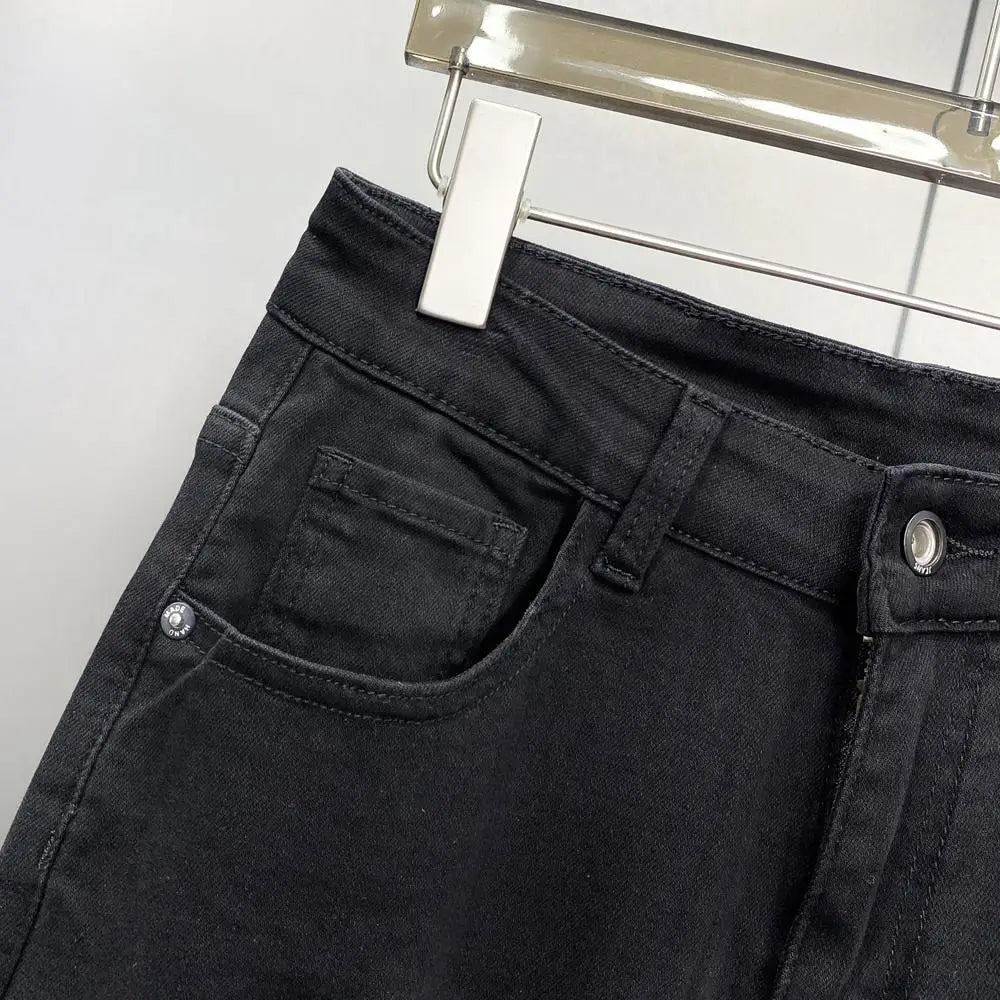 Ripped Jeans Men's Summer Thin Casual Elastic Versatile White Jeans Men's Korean Trendy Pants denim men clothing cargo pants