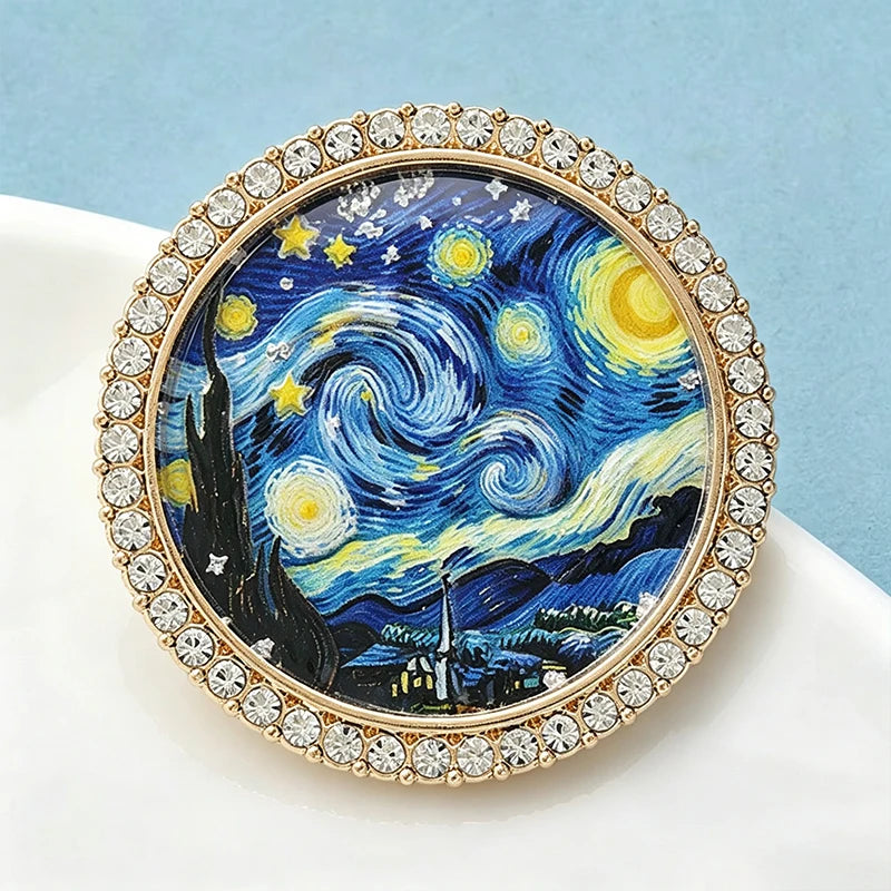 PENDRA Famous Picture Round Brooch