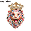 PENDRA Crown Lion Rhinestone Brooch