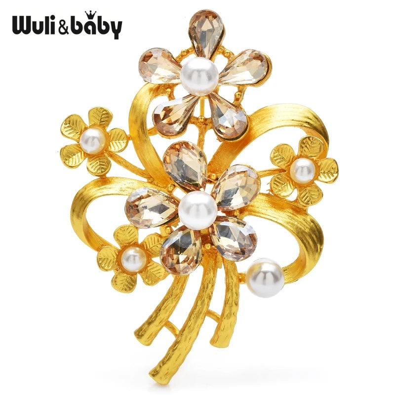 PENDRA Florielle25 Rhinestone Brooch