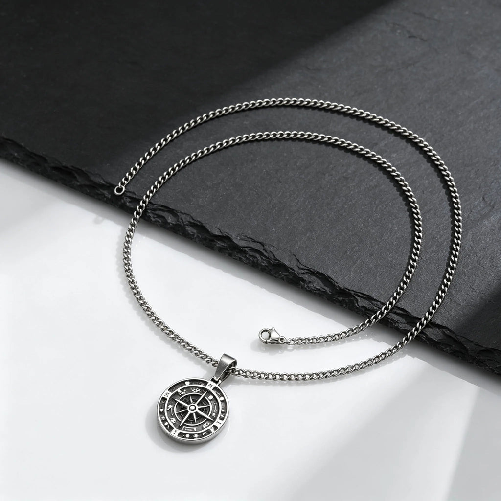 PENDRA Compass Antique Pendant Necklace