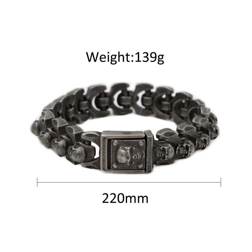 PENDRA Skullforge 316L Stainless Steel Skull Bracelet