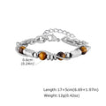 Hip Hop Natural Stone Beaded Bracelet for Men,Stainless Steel Adjustable Chain Wristband,New Stacked Jewelry Gift