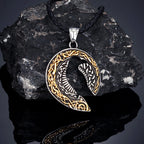 PENDRA Celtic Knot Rune Crow Necklace