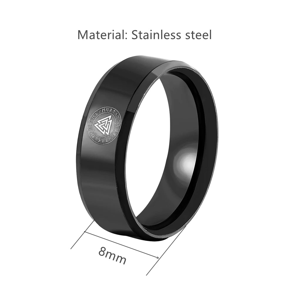 PENDRA Rune Black Steel Ring