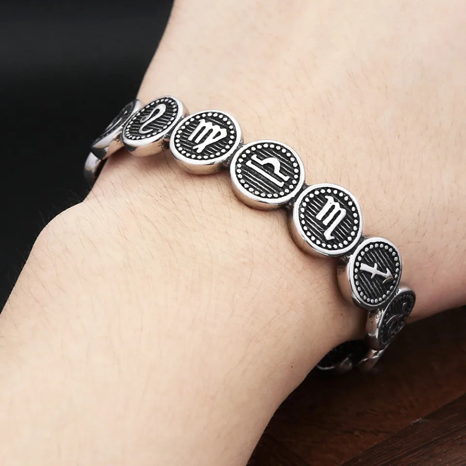 PENDRA Zodiac Twelve Stainless Steel Cuff Bracelet