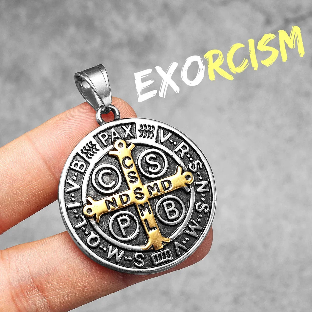 PENDRA St Benedict Exorcism Steel Necklace