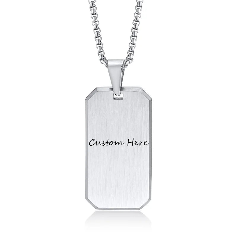 Waterproof Stainless Steel Dog Tag Necklaces for Men BFF Jewelry,Free Custom Birthday Graduation Father's Day Gifts to Him