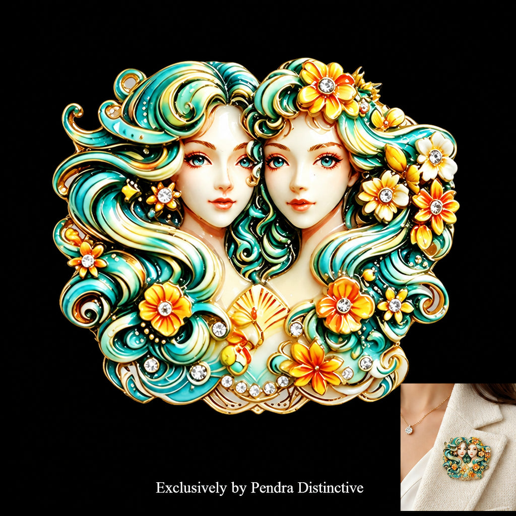 PENDRA Zodiac Porcelain Animal Brooch