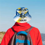 1pc Football Fan Curacao National Flag Soccer Art Style Sports Unisex Printed Fisherman Hat, Stylish Hat with Fun Personalty, Ou