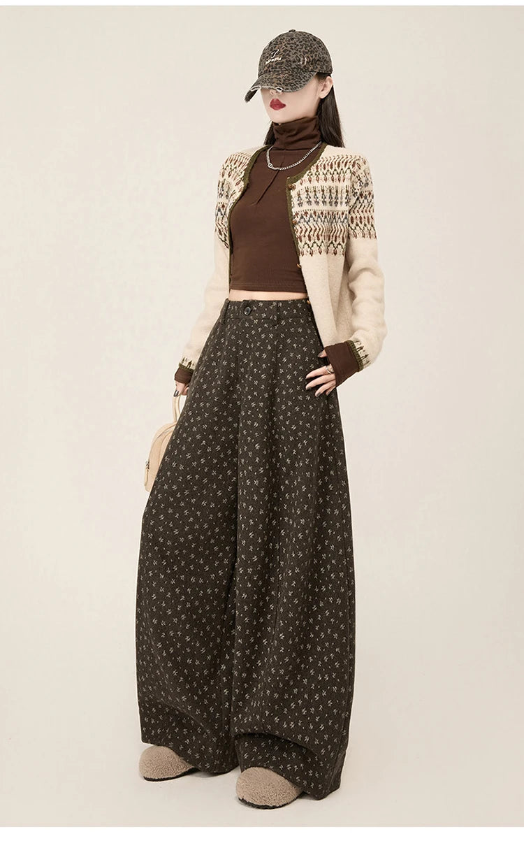 PENDRA Lazy Floral Woolen Pants