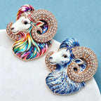 PENDRA Zodiac Goat Rhinestone Brooch