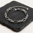 New Fahison Men's Chain Bracelet,Stainless Steel Silver Color Adjustbale Link Wristband,Hip Hop Jewelry Gift
