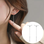 PENDRA Silver Tassel Chain Earrings