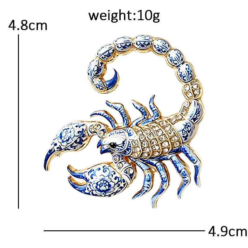PENDRA Scorpio Scorpion Rhinestone Brooch