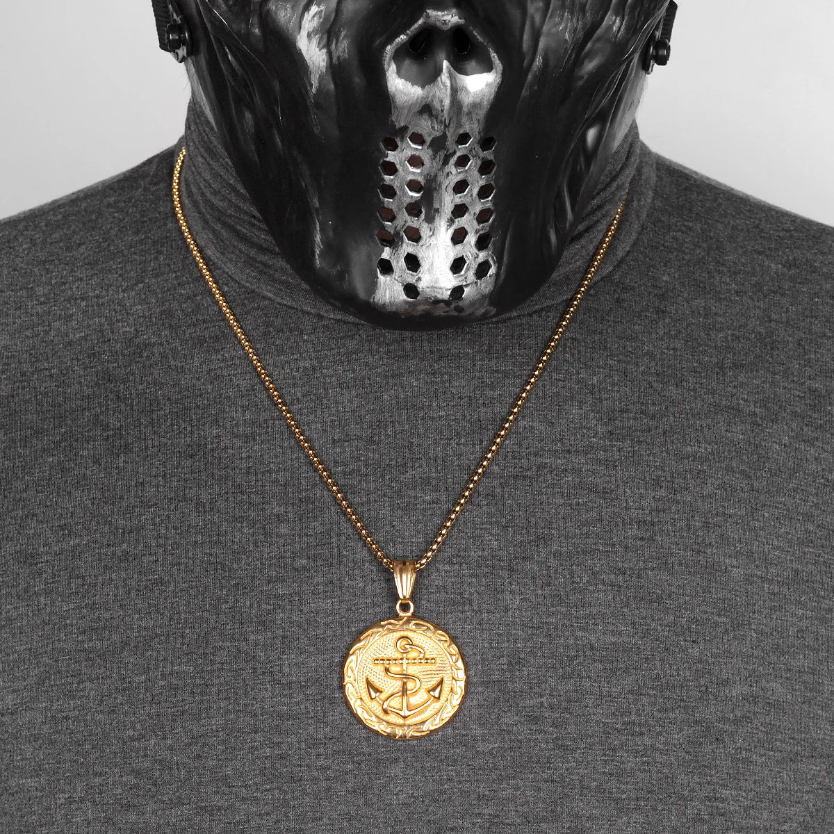 PENDRA Anchor Medals Boyfriend Steel Necklace