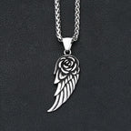 PENDRA Roseangel Gothic Rose Angel Wing Necklace