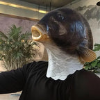 Funny Fish Latex Mask Halloween Costume Realistic Carp Head Mask for Party Cosplay Masquerade