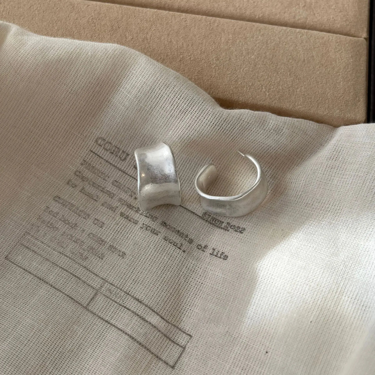 PENDRA Frostgeometry 925 Sterling Silver Hoop Earrings