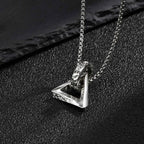 Geometric Square Circle Pendant for Men,Silver Coor Minimalist Charm Necklace, Hip Hop Jewelry Gift