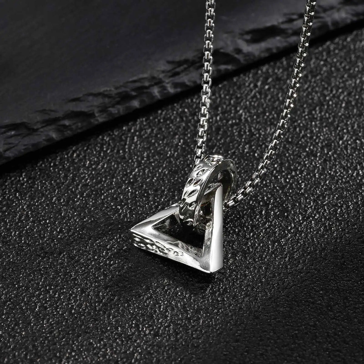 Geometric Square Circle Pendant for Men,Silver Coor Minimalist Charm Necklace, Hip Hop Jewelry Gift
