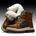 -40c Men's Winter Large-size Leather Sheepskin Fur Integrated Warm and Velvet High-top Trendy Thickened Snow Boots