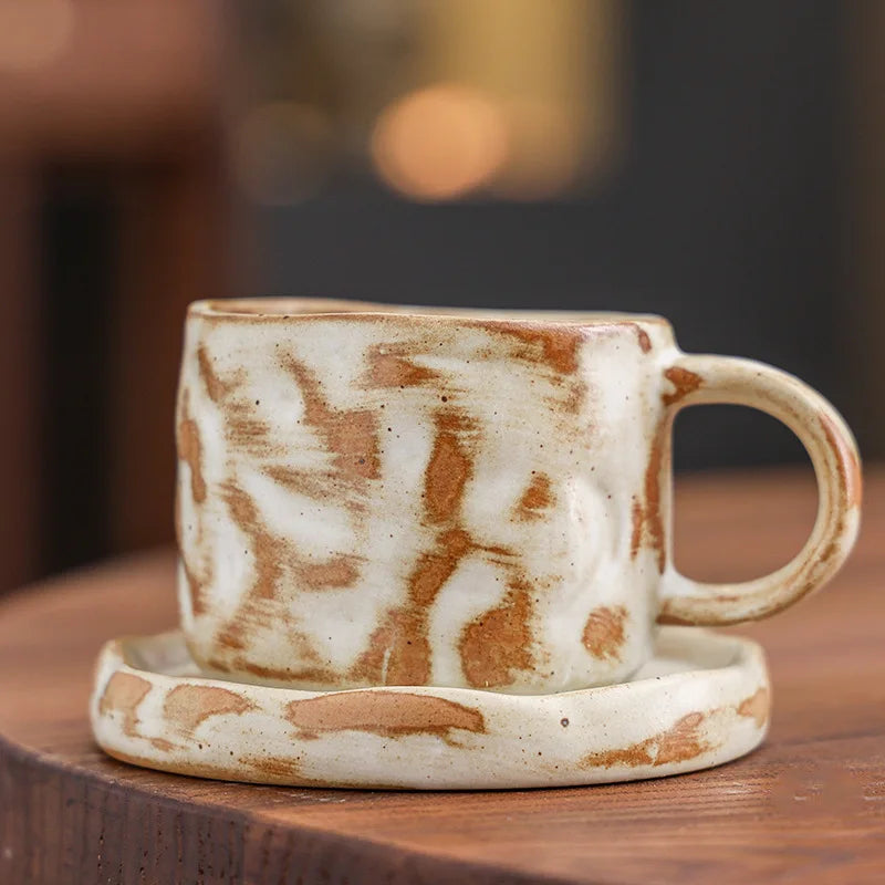 Retro kiln-changed ceramic coffee cup, Japanese handmade style ins style desktop coffee cup multi-color optional