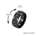 Gear Chain Rotating Spinning Ring for Men,Punk Stainless Steel Anti Stress Ring Gift