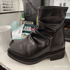 PENDRA Leather Zipper Platform Boots
