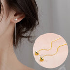 PENDRA Silver Tassel Chain Earrings