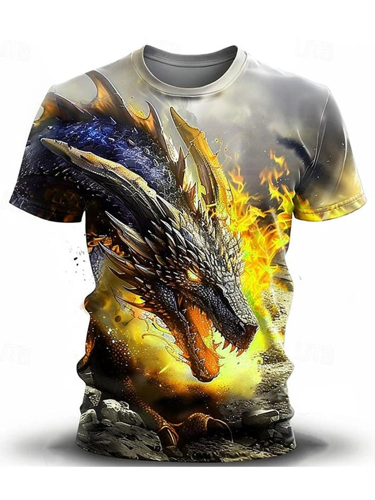 PENDRA Urban Short-Sleeve Dragon Print T-Shirt
