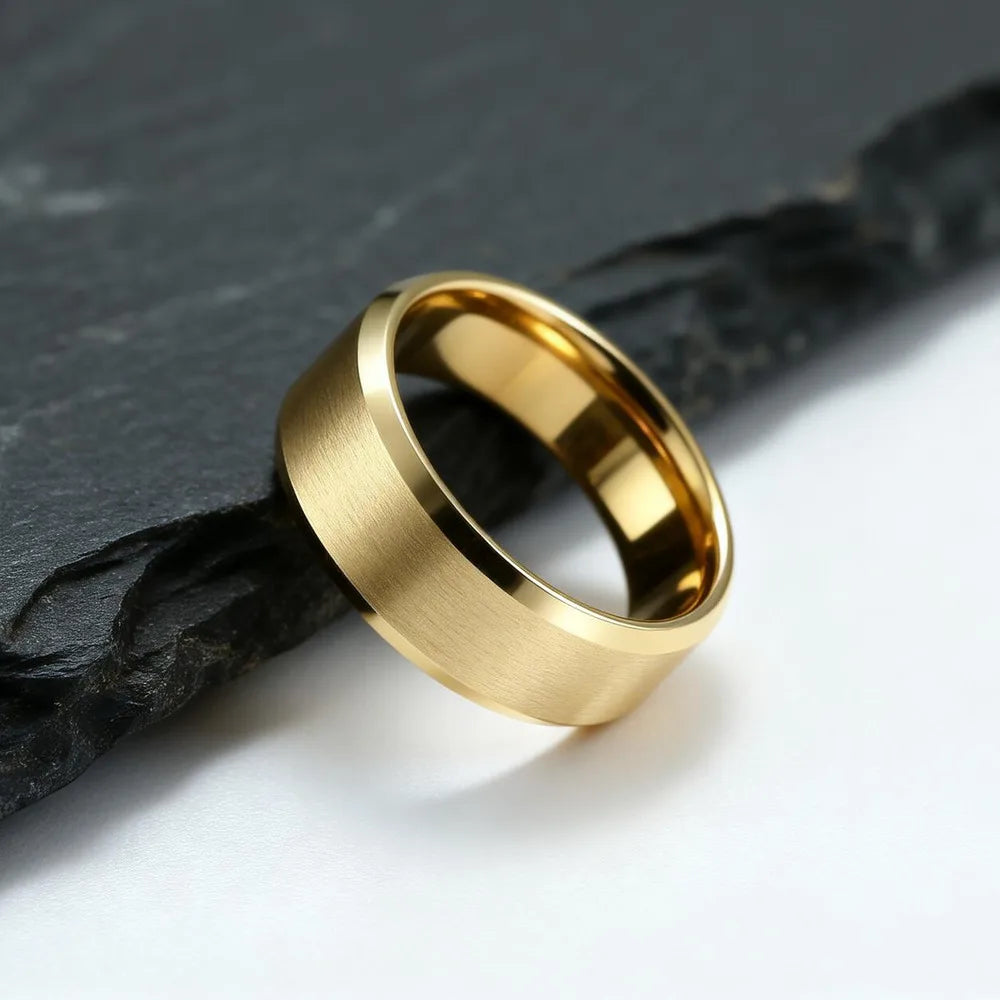 PENDRA Inclined Plane Matte Steel Ring