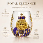 3D Crown Lion Drinking Glass Vintage Royal Style Whiskey Cup Creative Bar Tumbler for Home Party Gift Collection