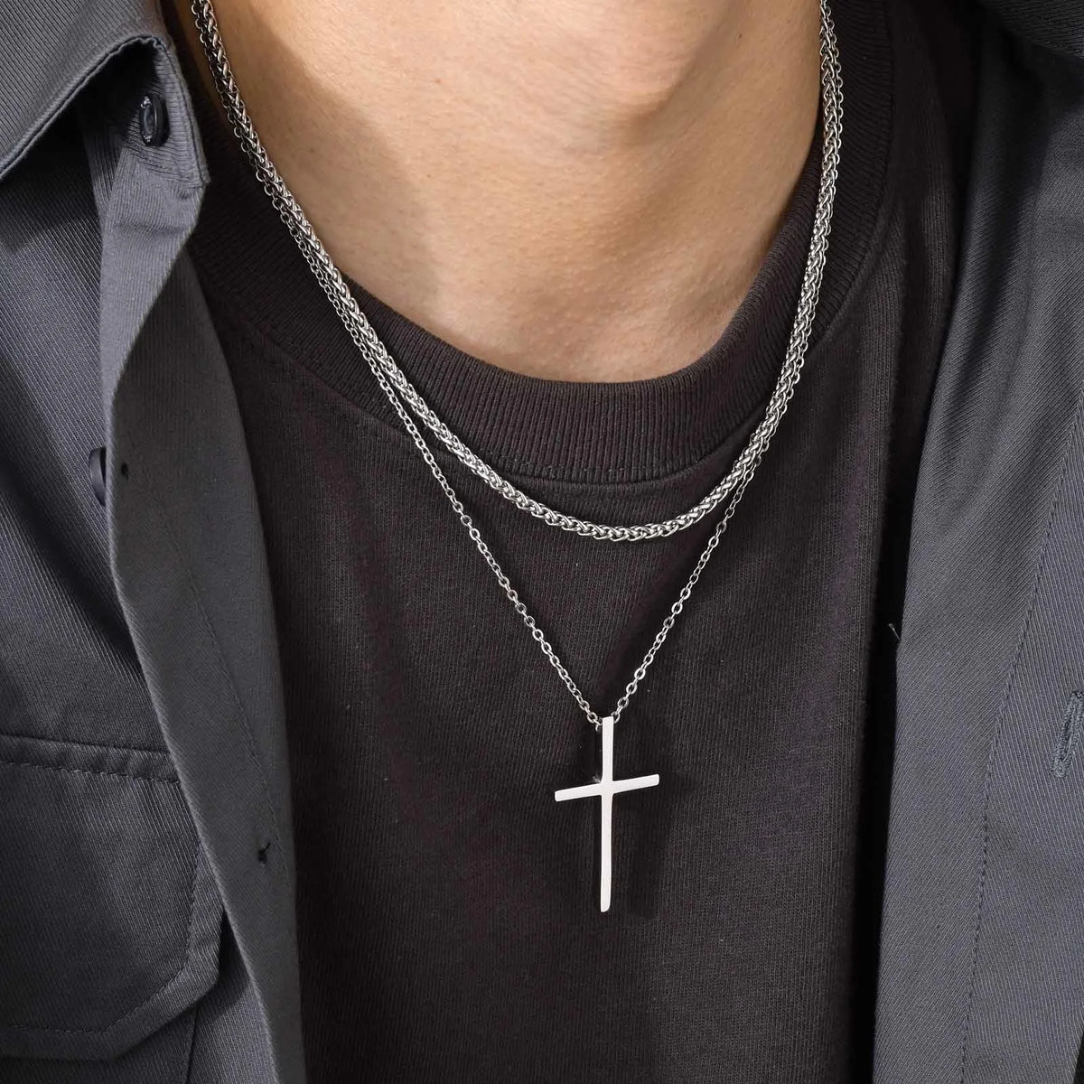 PENDRA Cross Double Pendant Necklace