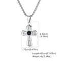 Stylish Black Natural Stone Cross Pendant Neckalce for Men,Stainless Steel Gothic Black Onyx Cross Charm Necklace Jewelry Gift
