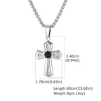 Stylish Black Natural Stone Cross Pendant Neckalce for Men,Stainless Steel Gothic Black Onyx Cross Charm Necklace Jewelry Gift