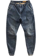 Wholesale 2022 New Hong Kong Style Spliced Ork Clothes Harem Pants Brand Solid Versatile Loose Legged Men Cowboy Baggy Jeans
