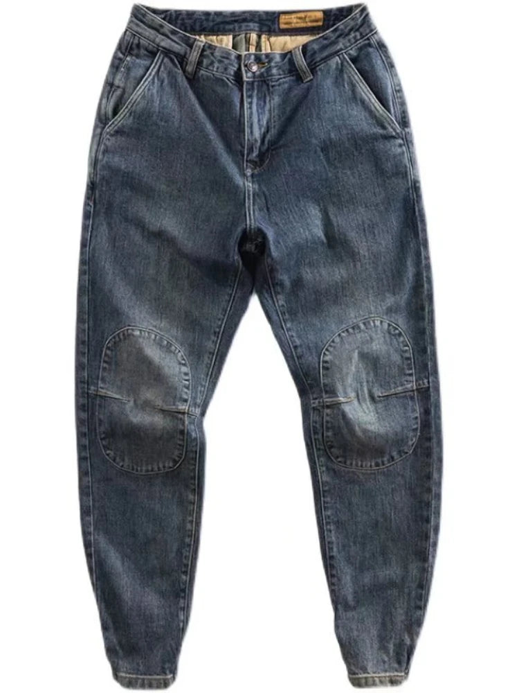 Wholesale 2022 New Hong Kong Style Spliced Ork Clothes Harem Pants Brand Solid Versatile Loose Legged Men Cowboy Baggy Jeans