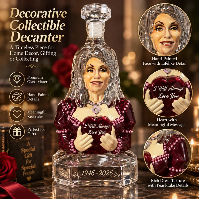Dolly Parton Commemorative Wine Decanter I Will Always Love You Sculpture Art Bottle for Whiskey Brandy Red Wine Home Bar Decor